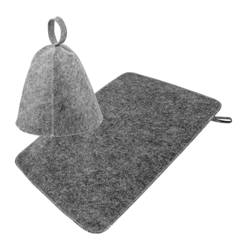 PLAFOPE Saunahut aus Dickem Filz mit Wasserabsorbierendem Pad Komfortable Saunakappe für Damen und Herren Praktische Aufhängeschlaufe Geeignet für Heimsaunen und Dampfbäder von PLAFOPE