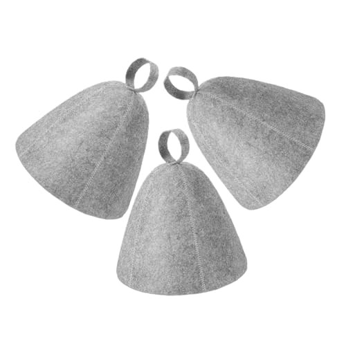 PLAFOPE Saunazubehör Für Herren 3er-pack Saunahüte Aus Filz Wiederverwendbare Badekappe Saugfähiger Filz Bequem Für von PLAFOPE