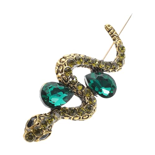 PLAFOPE Schlangenbrosche für Damen und Herren Vintage Tier Anstecknadel mit Einzigartigem Design Vielseitig Einsetzbar als Brustnadel Reverspin oder Hutaccessoire Militärgrün für von PLAFOPE
