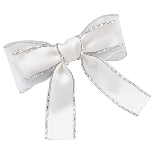 PLAFOPE Haarschleifen Haarspange Für Mädchen Und Haaraccessoire Mit Strass Für Partys Hochzeiten Und Alltägliche Outfits Weißer Bogen Clip von PLAFOPE