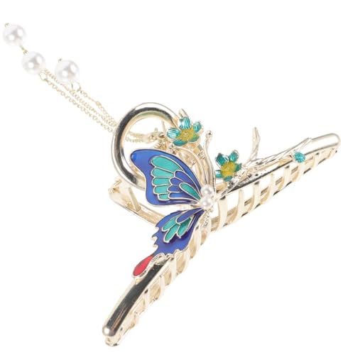 PLAFOPE Schmetterling Haarklammer Metall Krallenclip mit Quaste Große Haarklammer für Dickes Haar Schmerzfreier Haarhalter für Frauen und Teenager Eleganter Haarschmuck für Alltag und von PLAFOPE