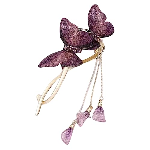 PLAFOPE Schmetterlings Haarnadel Mit Quasten Dekorative Strass Haarspange Für Frauen Hochzeits Accessoire China Retro Design Komfortabel Und Langlebig von PLAFOPE