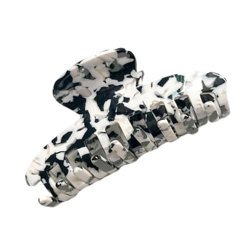 PLAFOPE Schwarze und Weiße Acetat Haarklammer Süßer Pferdeschwanz Haarclip Langlebiges Haarstyling Tool für Frauen und Mädchen Kompakter Griff Eleganter Haarschmuck für Alltag und Party von PLAFOPE