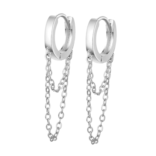 PLAFOPE Sicherheitsnadel Ohrclip Ohrringe mit Ketten Tassel Tropfenohrringe für Damen und Jugendliche nicht Piercing Hautfreundlich Vielseitig Kombinierbar Modisches Schmuckaccessoire von PLAFOPE