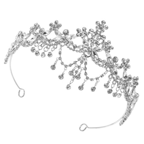 PLAFOPE Silberne Prinzessin Tiara Hochzeit Krone Braut Diadem Royal Queen Crown Tiaras Für Frauen Und Mädchen Festliche Hochzeits Und Party Kopfbedeckung von PLAFOPE