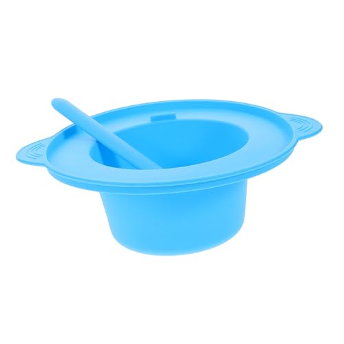 PLAFOPE Silikon Mischschale Set mit Rührlöffel Hitzebeständig Wiederverwendbar für DIY Gesichtsmaske Kosmetische Rührschüssel Praktisches Beauty Zubehör in Blau von PLAFOPE