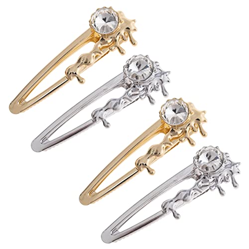 PLAFOPE 4stücke Strass Haarspangen Für Damen Metall-haarclips Gold Und Silber Haarschmuck Für Hochzeiten Partys Und Tägliche Styles von PLAFOPE