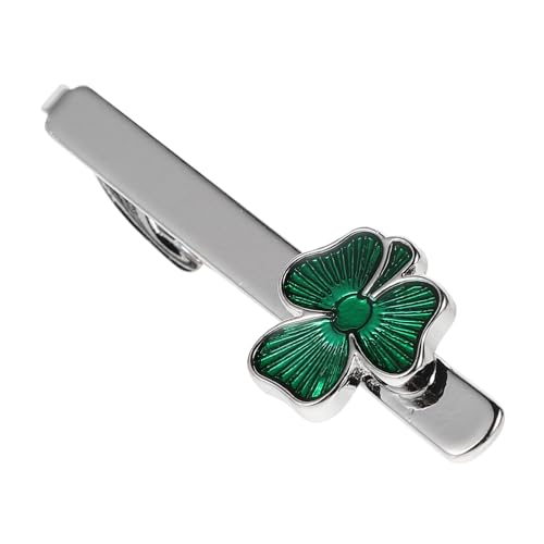 PLAFOPE St Patrick's Day Krawattenclip aus Robustem Legierungsmetall Stilvoller Shamrock Anstecker Handwerkskunst für Herren Business Hemd Schmuck Langlebiges Modeaccessoire von PLAFOPE