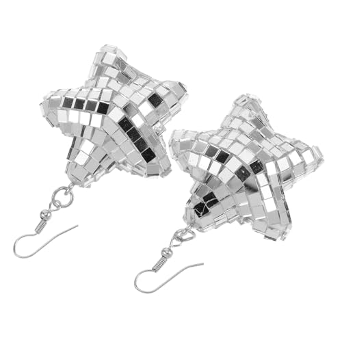 PLAFOPE Stern Ohrringe Leichte Geometrische Disco Ohrhänger mit Süßem Sternanhänger Modischer Damenschmuck für Party und Tanz Zarte Spiegeloptik Eleganter Dangle Schmuck von PLAFOPE