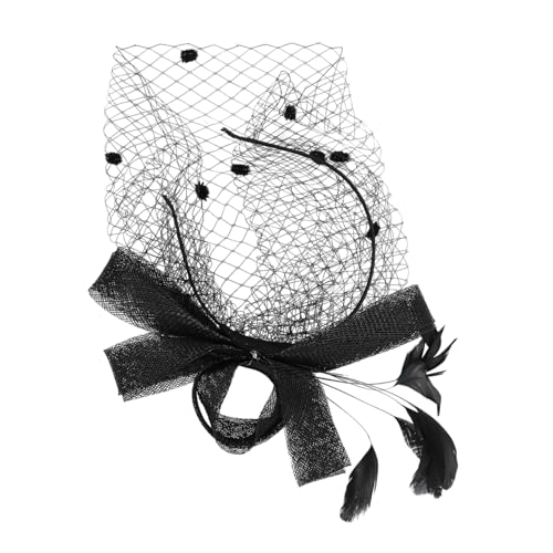 PLAFOPE Großes Stirnband mit Schleife und Federn Netz-Stirnband für Damen Schleifen-Stirnband Netz-Feder-Kopfbedeckung Party-Haar-Accessoire PLAFOPE Großes Stirnband mit Schleife und Federn Netz-Stirnband für Damen Schleifen-Stirnband Netz-Feder-Kopfbedeckung Party-Haar-Accessoire von PLAFOPE