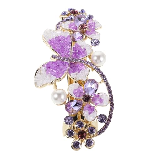 PLAFOPE Strass-haarspange Für Damen Mit Federspangedesign Und Strass-optik Retro-haarschmuck Mit Metalldruckknopf Für Eleganten Look Und Sichere Befestigung von PLAFOPE