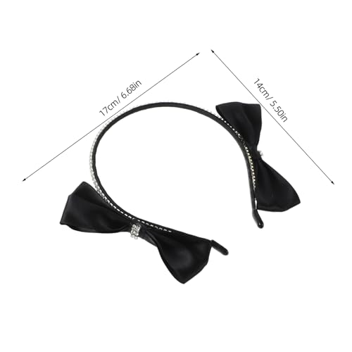 PLAFOPE Strass -bogenstirnband Schleifenstirnbänder Für Frauen Strass Verziertes Haarband Funkelnde Haarschleife Juwelenbesetztes Stirnband Schleife Haarreifen Bughaarband Stoff Schwarz von PLAFOPE
