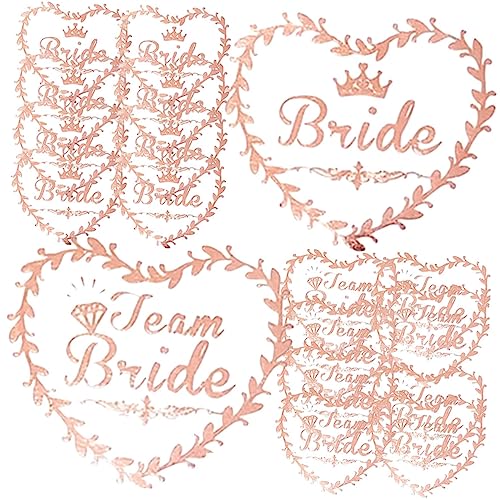 PLAFOPE 40stücke Hochzeit Tattoos Sticker Für Bräute Und Brautjungfern Temporäre Tattoos Für Junggesellenabschied Und Hochzeitsfeier Kreative Party Dekorationen Roségold von PLAFOPE