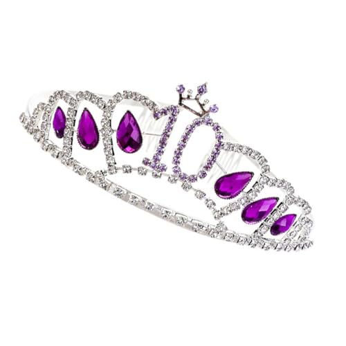 PLAFOPE Tiara mit Funkelnden Strasssteinen Einstellbare Haarschmuck Krone für Mädchen für Geburtstagsparty Performance und Tägliches Tragen Stilvolles Design One Passt Meisten Kindern von PLAFOPE