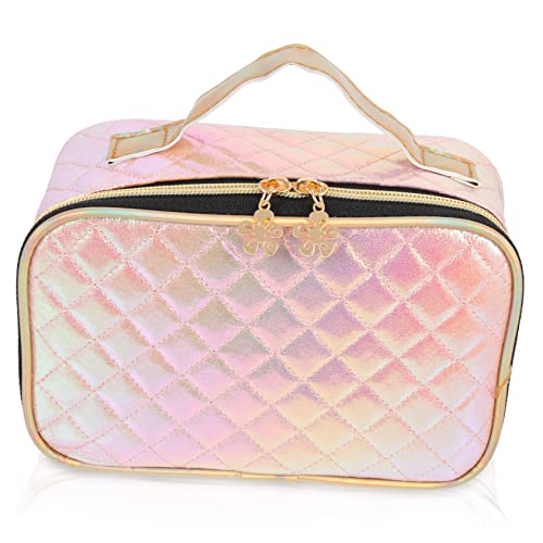 PLAFOPE Multifunktionale wasserdichte Kosmetiktasche Mit Muster Tragbare Make-up Organizer Für Reisen Große Kapazität Und Doppelte Reißverschlussöffnung Für Damen Und Herren von PLAFOPE