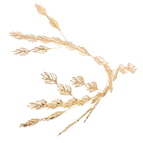 PLAFOPE Verstellbares Braut Leaf Haarband aus Metall Eleganter Goldener Kopfschmuck für Hochzeit Party Geburtstag Verstellbare Baumblatt Haarkrone für Mädchen von PLAFOPE