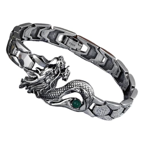 PLAFOPE Verstellbares Dragon Year Armband Herren Edelstahl Stilvolles Chinesisches Neujahrs Armband Modeschmuck für Alltag und von PLAFOPE