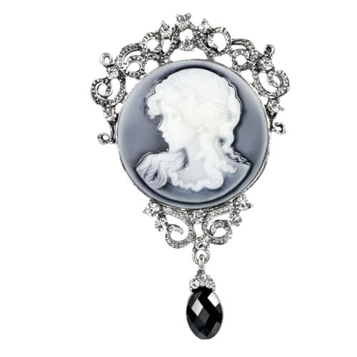 PLAFOPE Viktorianische Brosche für Damen Retro Beauty Portrait Brosche für Kleidung Schals und Handtaschen Einzigartiges Schmuckstück für Besondere Anlässe von PLAFOPE