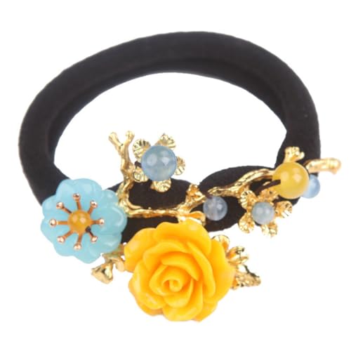 PLAFOPE Vintage Haargummi für Damen Haarseil mit Agate Design Dekorativ und Vielseitig für Alltag Partys und Besondere Anlässe von PLAFOPE