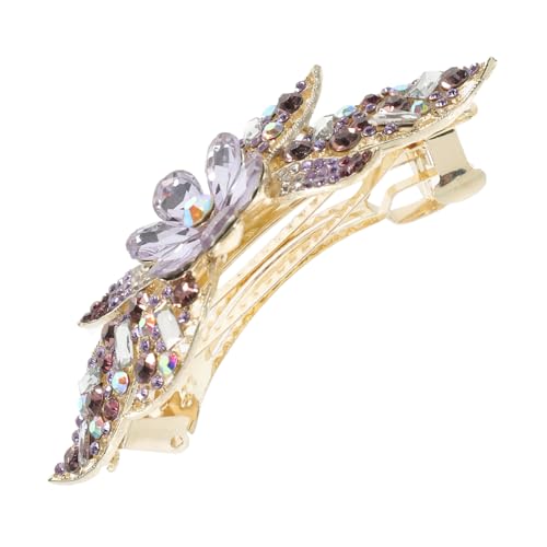 PLAFOPE Wasserdichter Strass Blüten Haarclip für Frauen Robuster Metallclip mit Funkelnden Kristallsteinen Glänzender Frühlings haarschmuck für Dickes Haar Modische Haarspange für von PLAFOPE