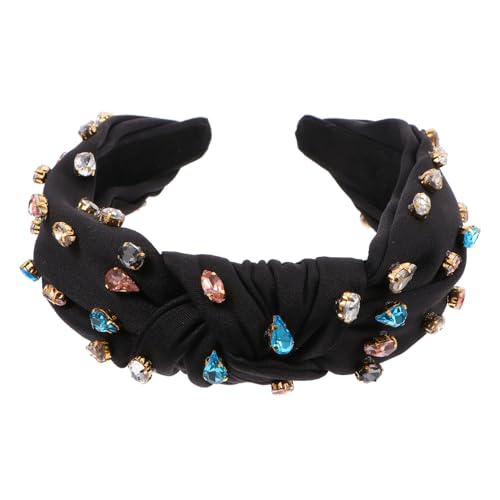 PLAFOPE Perlen Stirnband Geknotetes Haar Band Strass Mädchen Accessoire Vintage Für Frauen Haarreif Modehaar von PLAFOPE