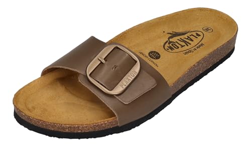 PLAKTON Damenschuhe Pantoletten - BIS 3 181018 - kaki, Größe:37 EU von PLAKTON