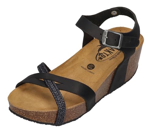 PLAKTON Damenschuhe Sandaletten SO FINAL 875087 trenza negro, Größe:42 EU von PLAKTON