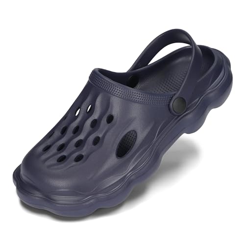 PLAME Damen Eva Clogs Gartenclogs Freizeitschuhe Sehr Leicht Gartenschuhe Damen Sommer Garten Clogs 36-41 EU (Marineblau, EU Schuhgrößensystem, Erwachsene, Numerisch, M, 36) von PLAME