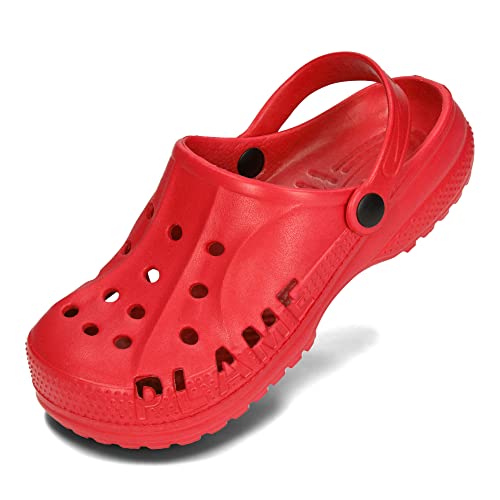 PLAME Damen Eva Clogs Gartenclogs Freizeitschuhe Wasserdicht Sehr Leicht Gartenschuhe 36-41 EU (Rot, EU Schuhgrößensystem, Erwachsene, Numerisch, M, 39) von PLAME