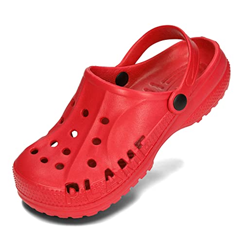 PLAME Unisex Eva Clogs Gartenschuhe Damen Gartenclogs Herren Gartenschuhe Unisex Leicht Sommer Garten Clogs 36-46 EU (Rot, EU Schuhgrößensystem, Erwachsene, Numerisch, M, 37) von PLAME