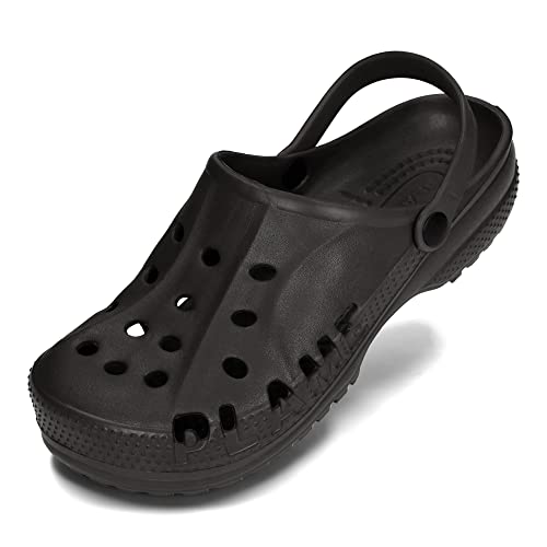 PLAME Damen Eva Clogs Gartenclogs Freizeitschuhe Wasserdicht Sehr Leicht Gartenschuhe 36-41 EU (Schwarz, EU Schuhgrößensystem, Erwachsene, Numerisch, M, 37) von PLAME