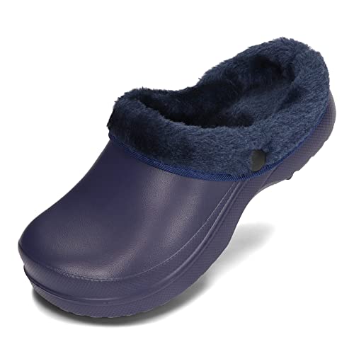 PLAME Damen Eva Clogs Gefüttert Warme Hausschuhe Gartenschuhe 36-41 EU (Marineblau, EU Schuhgrößensystem, Erwachsene, Numerisch, M, 40) von PLAME