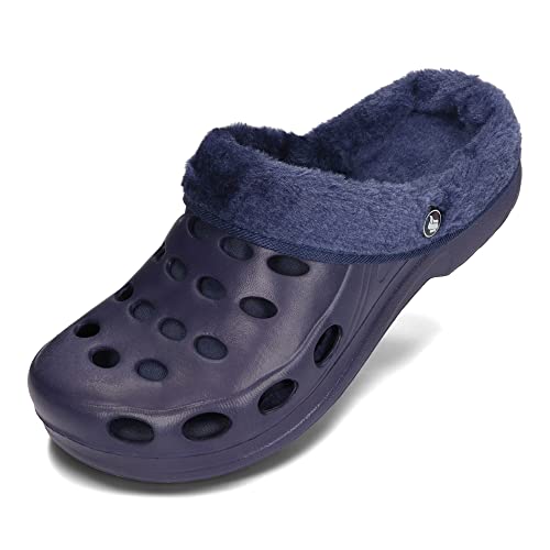 PLAME Damen Herren Eva Clogs Gefüttert Warme Hausschuhe Unisex Gartenschuhe 36-46 EU (Marineblau, EU Schuhgrößensystem, Erwachsene, Numerisch, M, 38) von PLAME