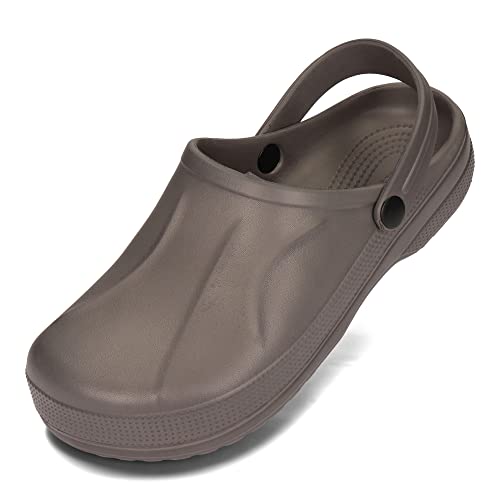 PLAME Herren Clogs Eva-Schaum Gartenschuhe Pantoletten Sommer Gartenclogs 41-46 EU (Graphite, eu_Footwear_Size_System, Adult, Numeric, medium, Numeric_41) von PLAME