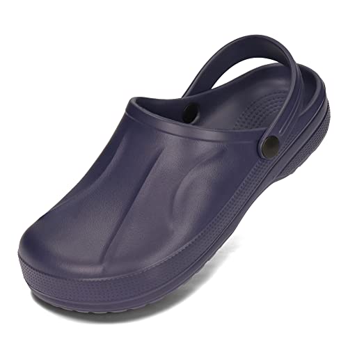 PLAME Herren Clogs Eva-Schaum Gartenschuhe Pantoletten Sommer Gartenclogs 41-46 EU (Marineblau, eu_Footwear_Size_System, Adult, Numeric, medium, Numeric_42) von PLAME