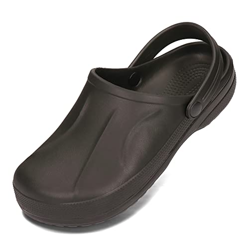 PLAME Herren Clogs Eva-Schaum Gartenschuhe Pantoletten Sommer Gartenclogs 41-46 EU (Schwarz, eu_Footwear_Size_System, Adult, Numeric, medium, Numeric_44) von PLAME