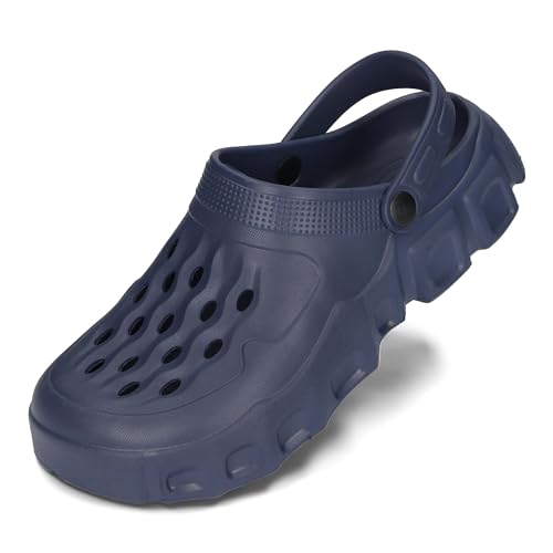 PLAME Herren Eva Clogs Gartenclogs Freizeitschuhe Sehr Leicht Gartenschuhe Herren Sommer Garten Clogs 36-41 EU (Marineblau, EU Schuhgrößensystem, Erwachsene, Numerisch, M, 43) von PLAME