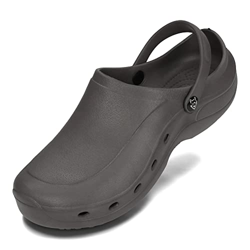 PLAME Unisex Eva Clogs Gartenschuhe Damen Gartenclogs Herren Unisex Leicht Sommer Garten Clogs 36-46 EU (Graphit, EU Schuhgrößensystem, Erwachsene, Numerisch, M, 43) von PLAME