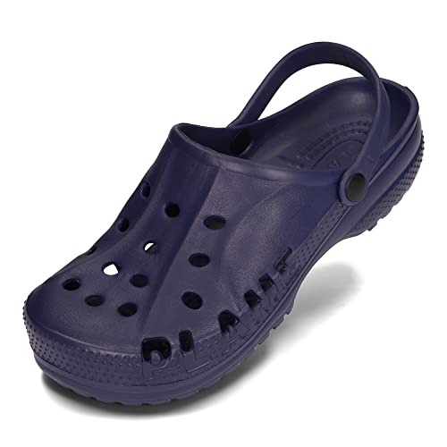 PLAME Unisex Eva Clogs Gartenschuhe Damen Gartenclogs Herren Gartenschuhe Unisex Leicht Sommer Garten Clogs 36-46 EU (Marineblau, EU Schuhgrößensystem, Erwachsene, Numerisch, M, 41) von PLAME