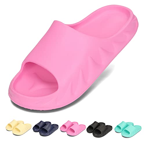 PLAME Unisex Badelatschen EVA Schaum Slides Badeschuhe Sommer Rutschfeste Plateau Super Weiche Schlappen 36-46 EU (Rosa, eu_footwear_size_system, adult, women, numeric, medium, numeric_36) von PLAME