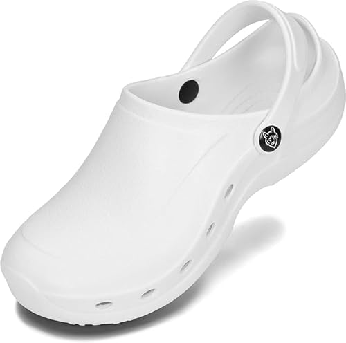 PLAME Unisex Clogs Gartenschuhe Herren Clogs Gartenclogs Damen Gummi Clogs Gummistiefel 36-46 EU (37 EU, Ivory) von PLAME