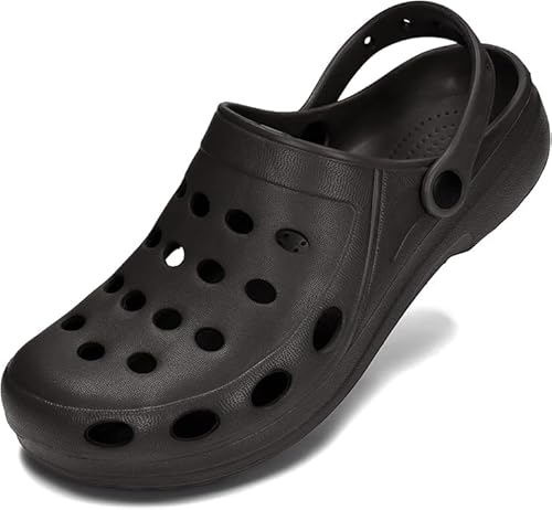 PLAME Unisex Clogs Gartenschuhe Herren Clogs Gartenclogs Damen Gummi Clogs Gummistiefel 36-46 EU (37 EU, Schwarz) von PLAME