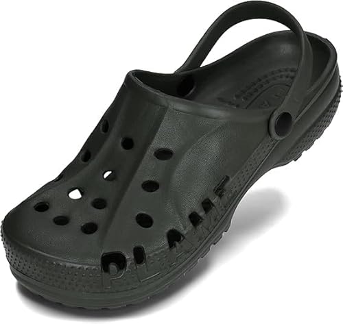 PLAME Unisex Clogs Gartenschuhe Herren Clogs Gartenclogs Damen Gummi Clogs Gummistiefel 36-46 EU (41 EU, Dunkelgrün) von PLAME