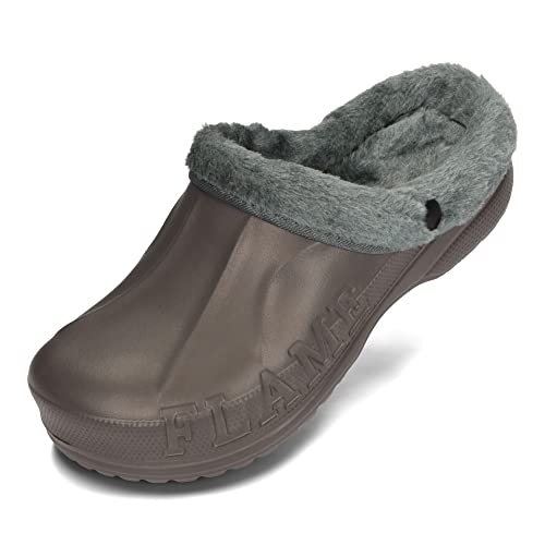 PLAME Unisex Eva Clogs Damen Herren Gefüttert Warme Clogs Gartenschuhe 36-46 EU (Graphit, EU Schuhgrößensystem, Erwachsene, Numerisch, M, 41) von PLAME