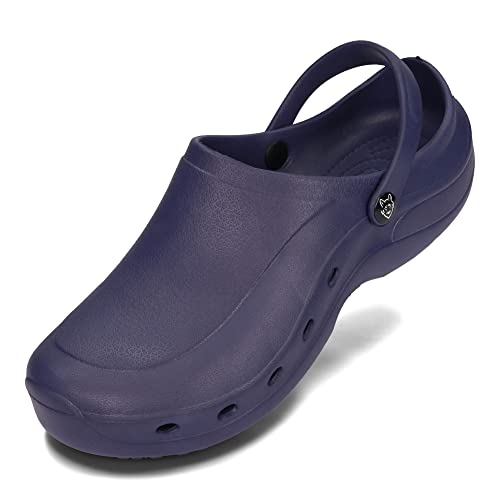 PLAME Unisex Eva Clogs Gartenschuhe Damen Gartenclogs Herren Unisex Leicht Sommer Garten Clogs 36-46 EU (Marineblau, EU Schuhgrößensystem, Erwachsene, Numerisch, M, 42) von PLAME