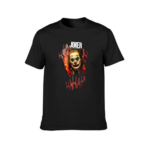 Men's Summer T-Shirt Joker 2019, Joaquin Phoenix, Put on Happy Face, Cult Movie Soft and Light Black L von PLANT'ISM