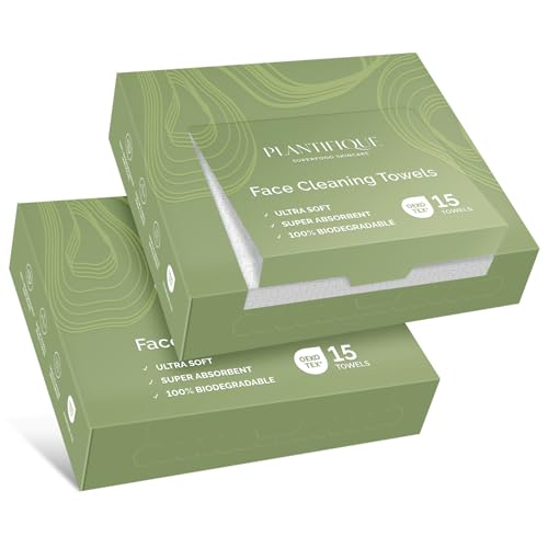 PLANTIFIQUE Gesichtshandtücher Einweg – 30 Stück Einmalwaschlappen aus 100% Viskose Biologisch Abbaubar – Face Towels XL, 25 x 30 cm von PLANTIFIQUE