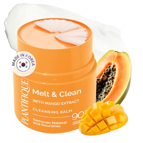 PLANTIFIQUE Korean Cleansing Balm Make Up Remover mit Mango- und Papaya-Extrakten und Hyaluronsäure - Abschminköl, Gesichtsreinigung Alle Hauttypen - 40 g von PLANTIFIQUE