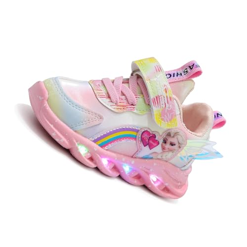 Kinder Hallenschuhe Mädchen - Atmungsaktive Rosa/Lila Sneaker 21-35EU - Laufschuhe Outdoor Fitnessschuhe Rutschfest Geeignet für Frühling und Herbst ( Color : Pink girl , Größe : 24 length 15.2cm ) von PLASMOVO