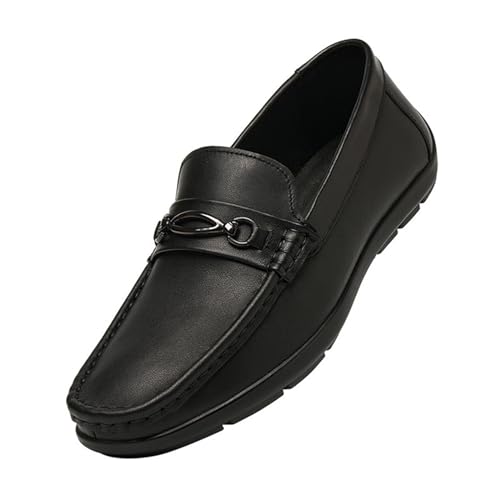 PLASMOVO Herren Business Casual Lederschuhe, Loafer Schwarze Formelle Schuhe for Das Tägliche Partybankett (Color : 23503, Größe : 42 EU) von PLASMOVO